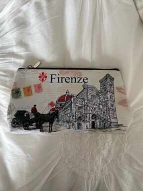 Firenze Canvas Zip Pouch with Cathedral Illustration